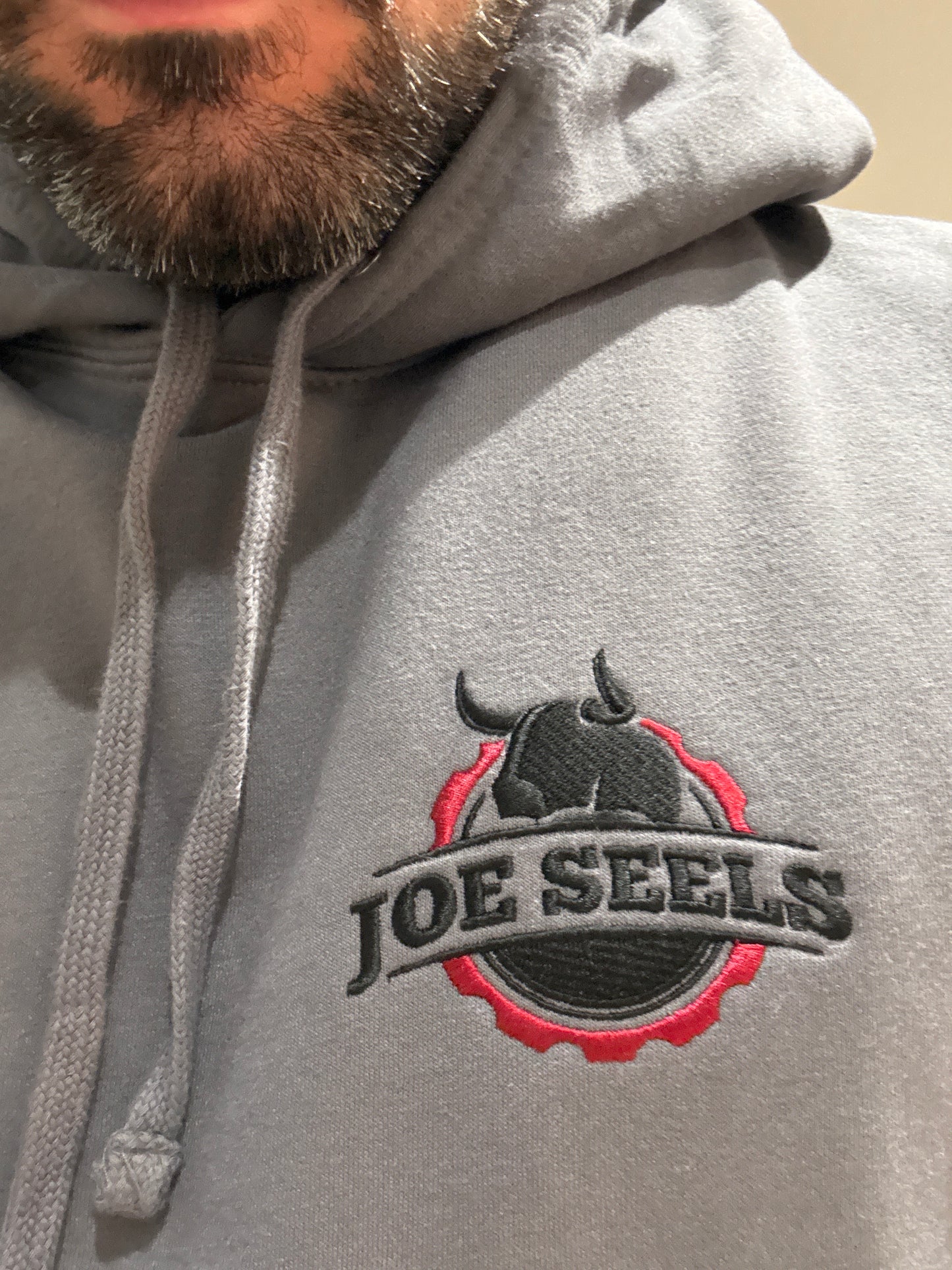 Grey Hoodie Cattle Logo